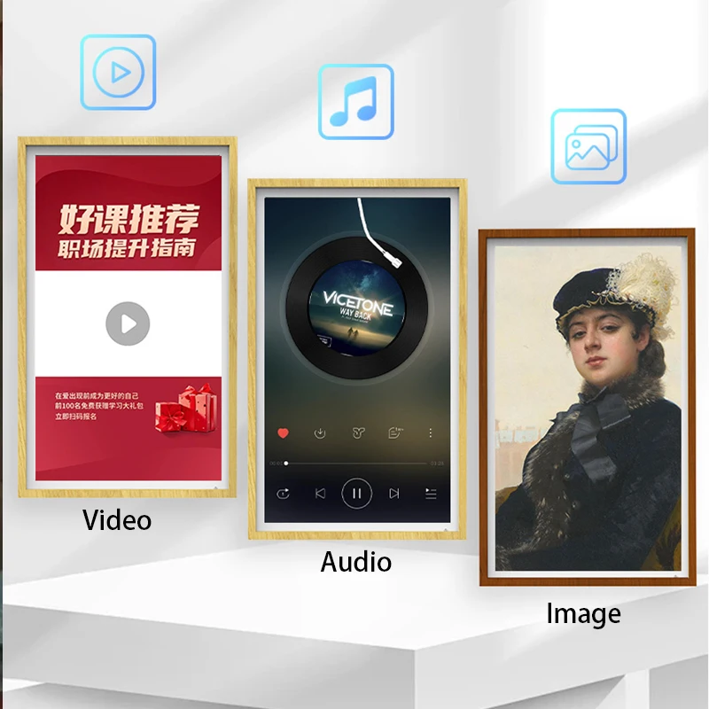 TEXIAN 21.5 22 32 43 55 Inch Cloud Photo Video NTF Display Portable Art Wifi Digital Picture Frame Advertising Screen