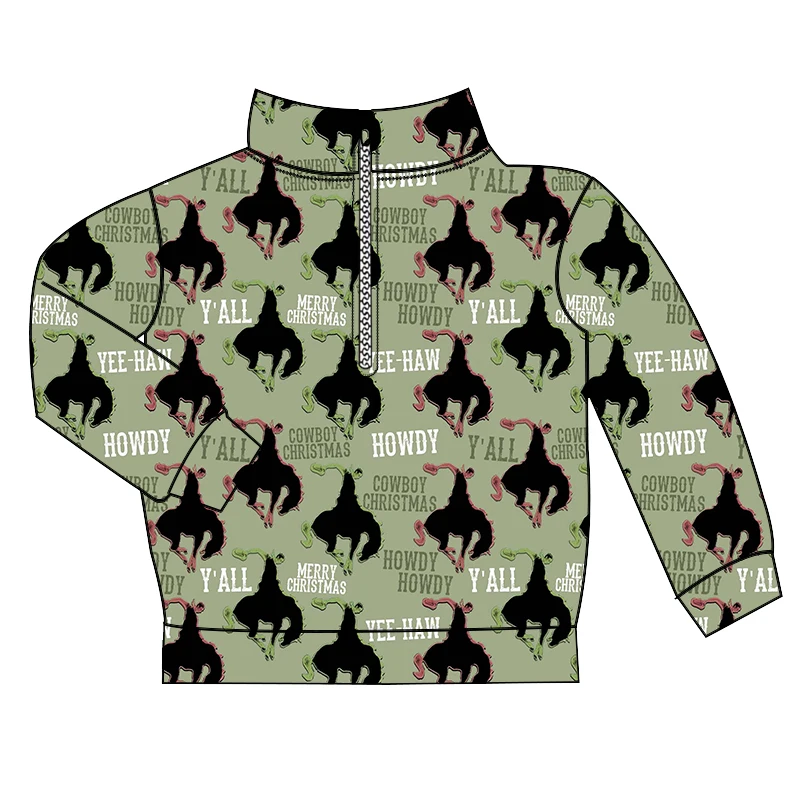 New Arrival Silver Fox Fabric Toddler Boy Girl Jacket Tops Western Winter Long Sleeve Kids Polar Fleece Zipper Sherpa Pullover