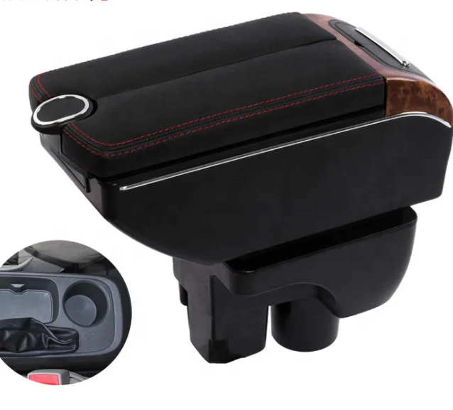 New Design Double open car model design black Car Center Console Armrest Storage Box  For Chevrolet Aveo