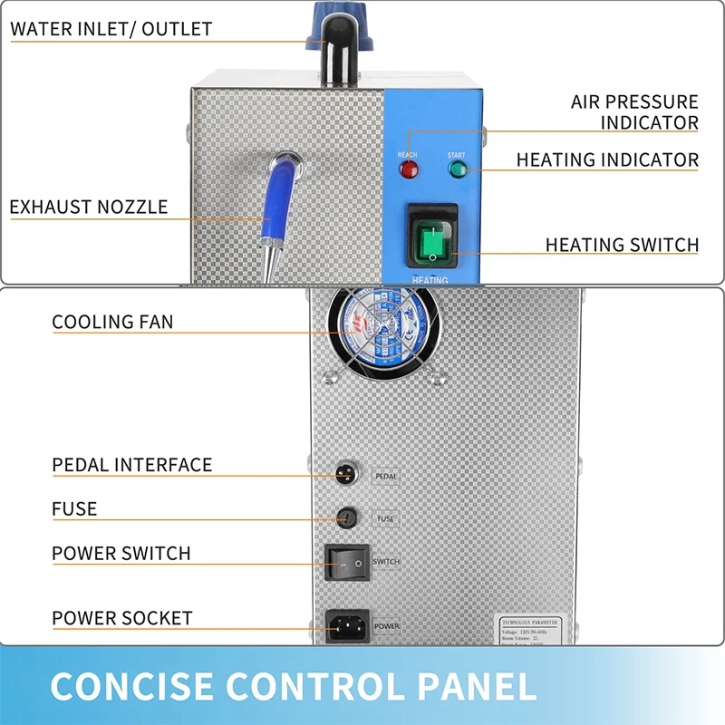 Wholesaler 1300w quick heating jewelry steam cleaner high pressure jewelry cleaning tools machine watch polisher