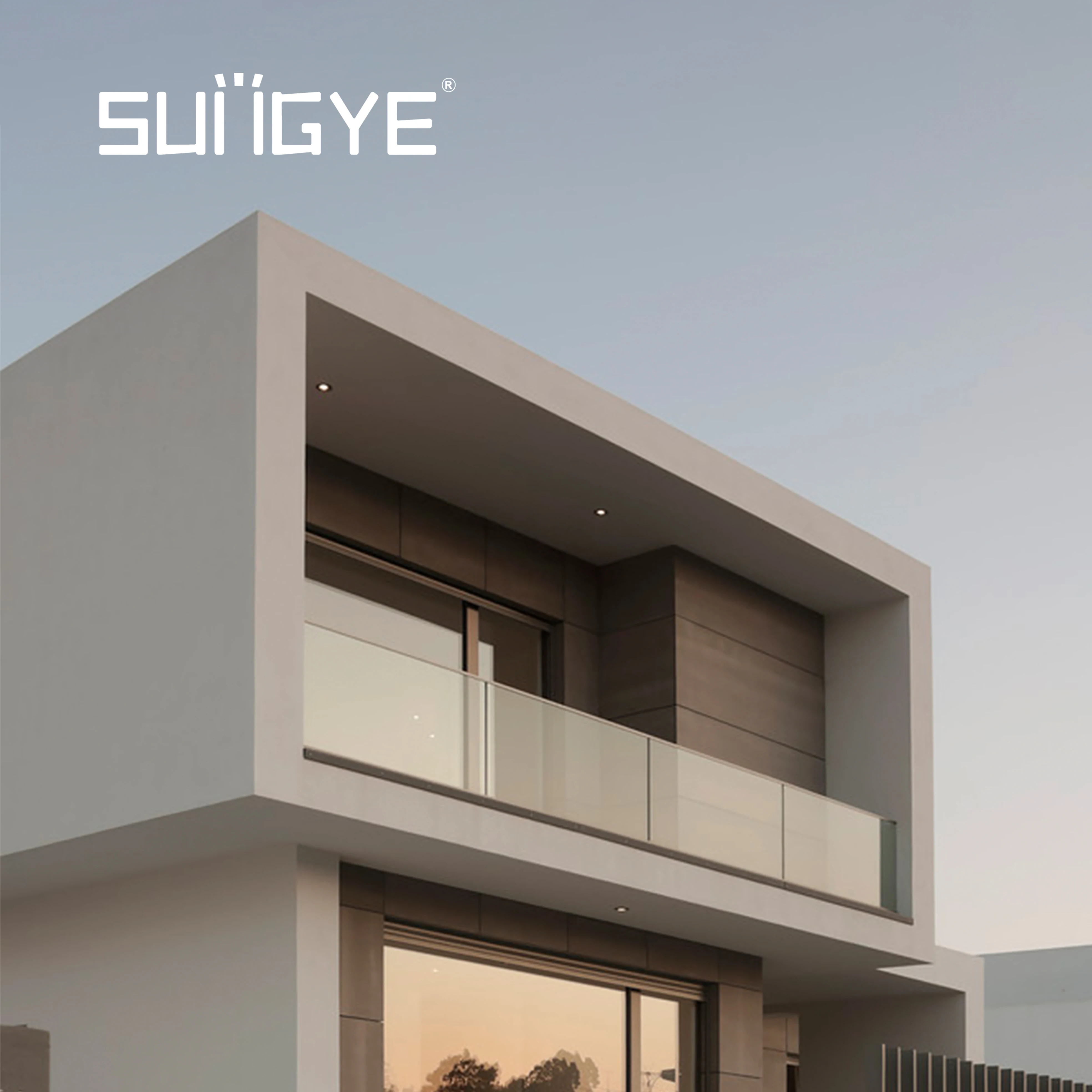 Plexiglass glass fibre reinforced plastic railings accessories patio fittings dark baluster glass balcony