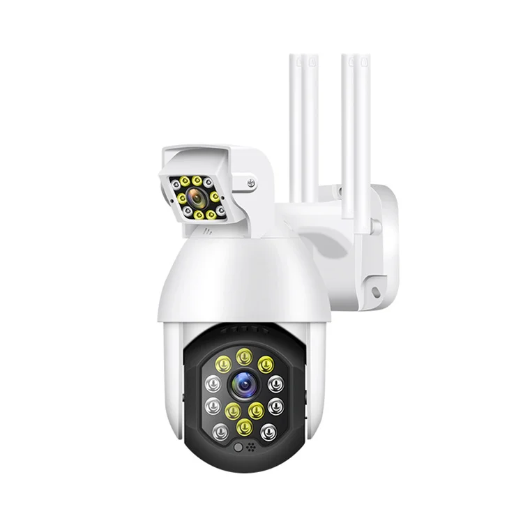 IP-камера с двойным объективом, 12 светодиодов/50 светодиодов, Wi-Fi