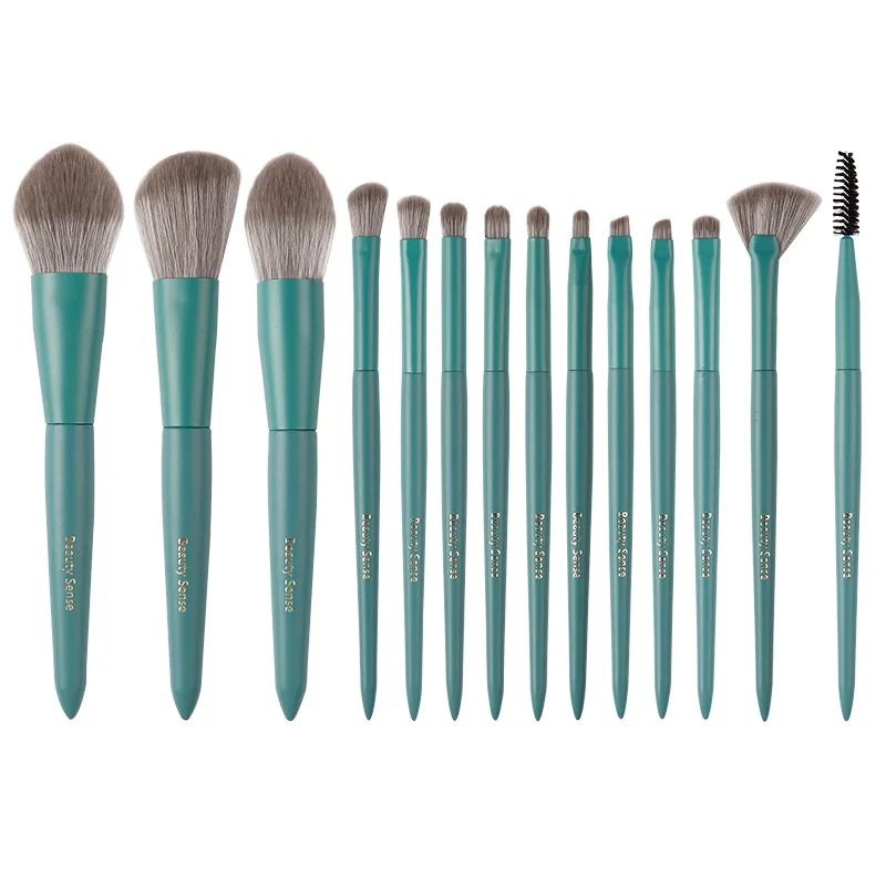 Makeup Bushes Set Supplier Free Sample Personalized Professional Synthetic Hair Blue Handle Makeup Brush