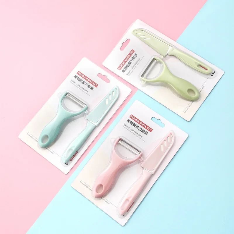 Hot Selling Stainless Steel Fruits And Vegetables Paring Knives 2-Piece Kitchen Color  Paring Knife Set