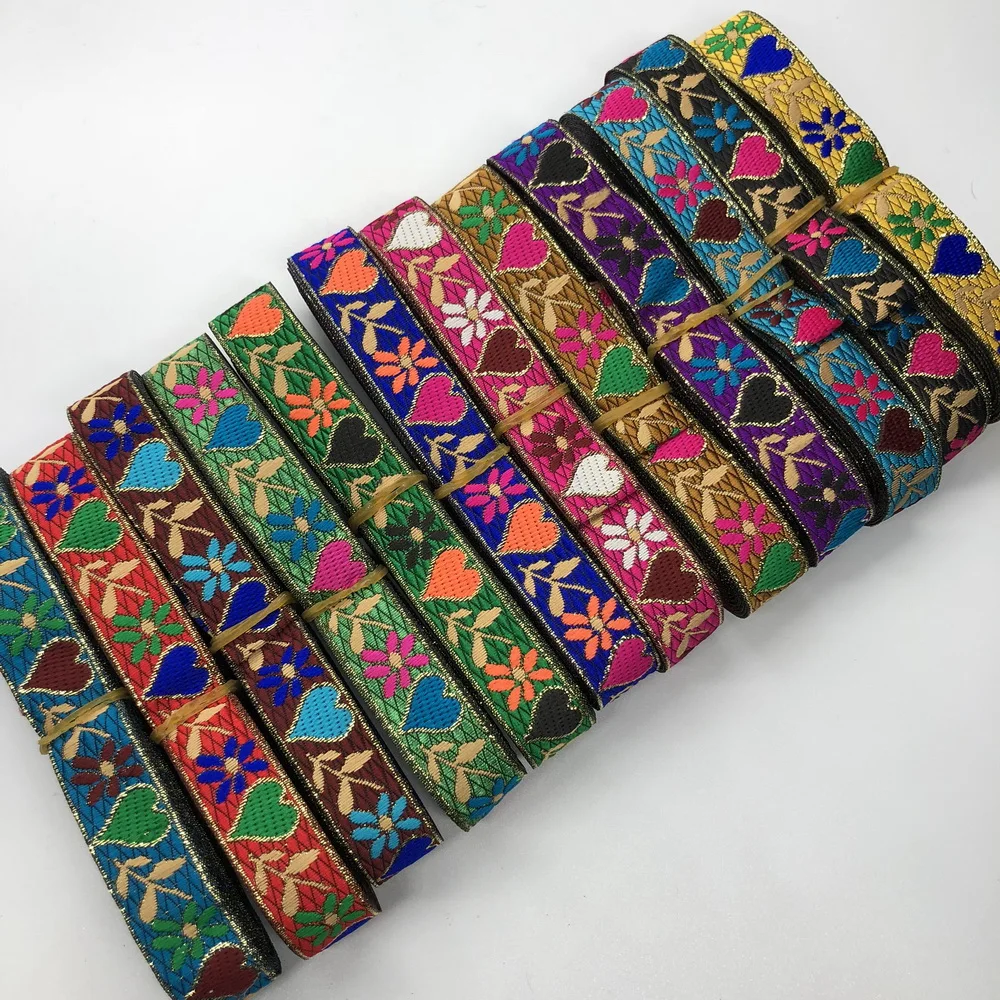 Wholesale 2CM WIDE Floral  jacquard ribbon For Dress Decoration