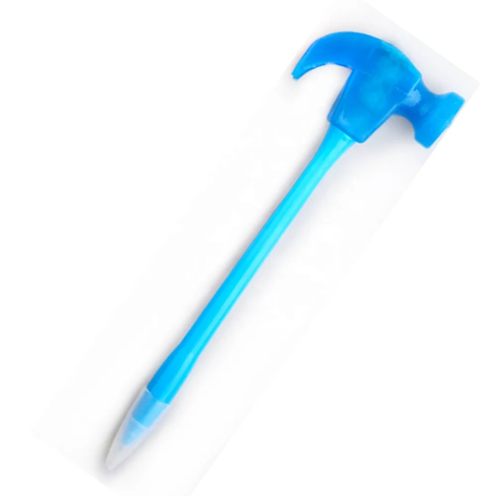 Promotion tool  pens  Custom logo  soft rubber pen Hammer Shape Multi Purpose Plastic Ball Pen with LED