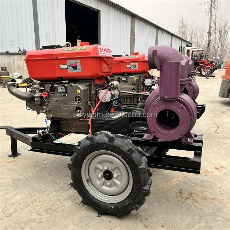 Tire type pumping and drainage pump driven by diesel engine for farm irrigation 6/8-inch pump