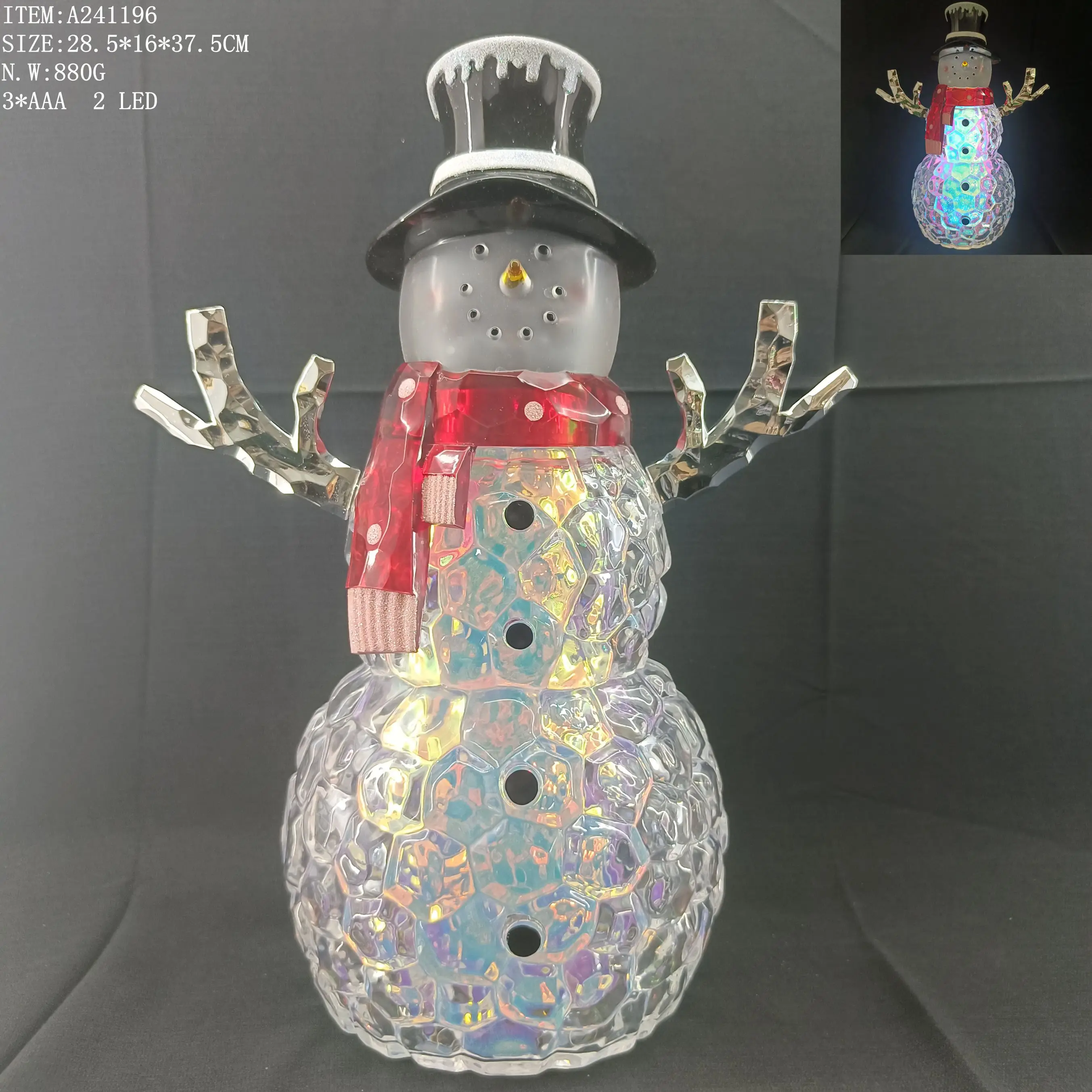 2024 Factory price wholesale acrylic Christmas snowman led Christmas lights