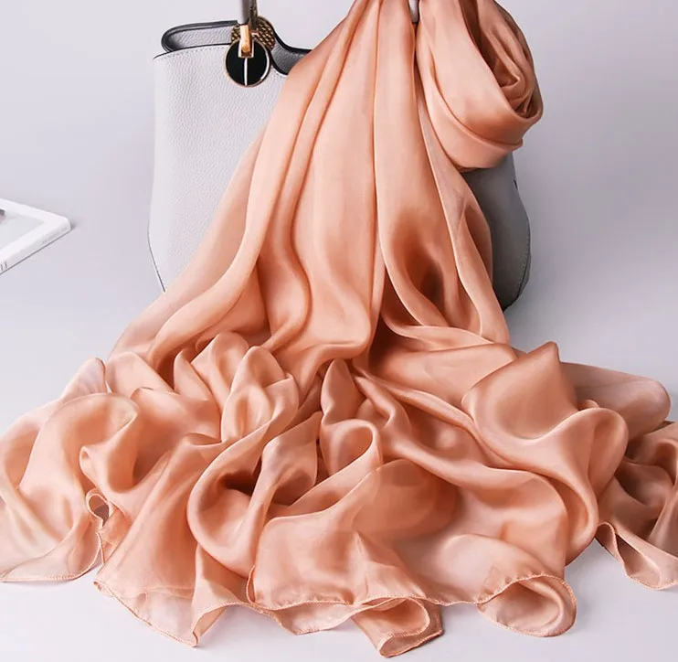 100% Natural Silk Scarf--popular colors silk shawl