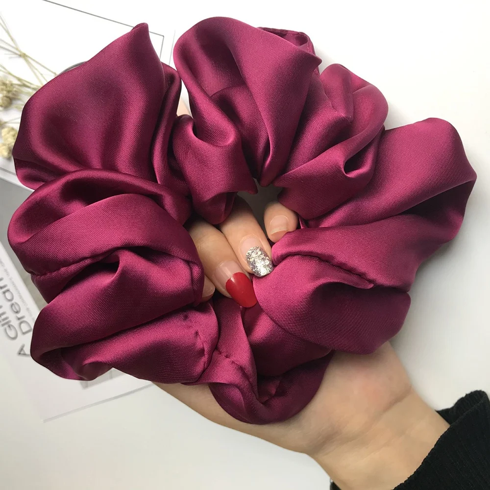 Luxury Oversized Scrunchies Big Hair Ties Elastic Hair Bands Girl Ponytail Holder Smooth Satin Scrunchies Women Hair Accessories