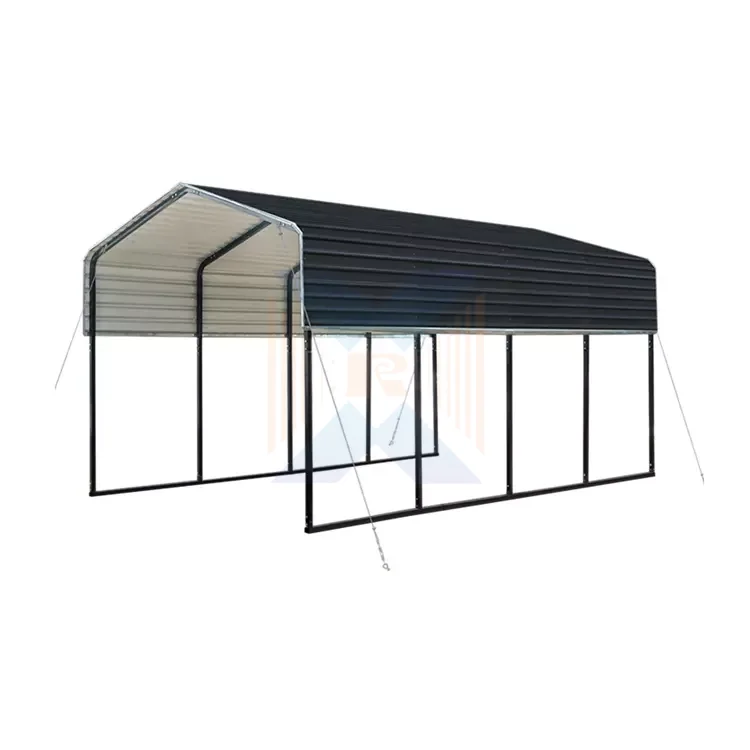 Prefab Metal Garage Carports Steel Structure Garage 2 Car Metal Carport