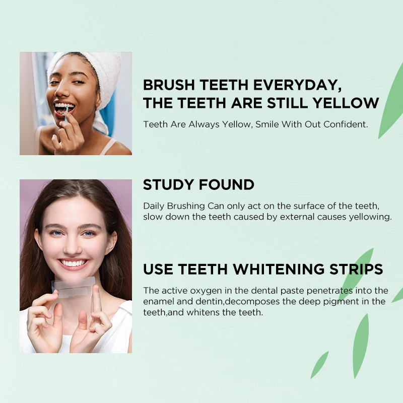 Custom Fruit Flavor Beautiful Smile Mint Teeth Whitening Strips Bleaching Pap No Alcohol Wholesale