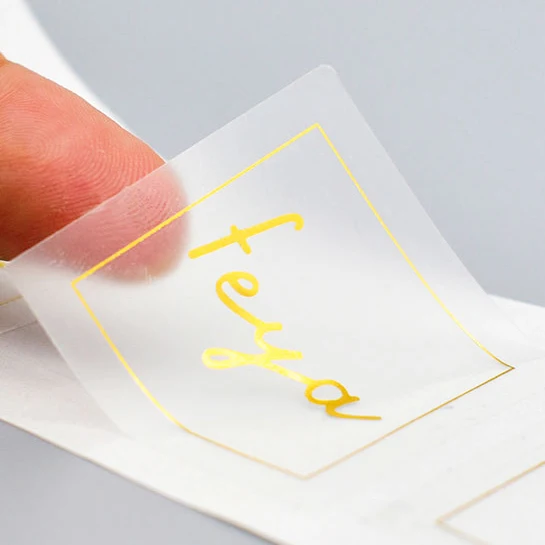 Bopp Plastic Film Cosmetic Clear Jar Etiquettes Packaging Transparent Labels Vinyl Sticker Roll White Print On Clear labels