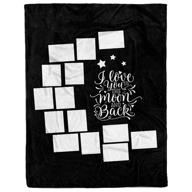 Одеяло для сублимации с надписью «i love you to the moon and back»