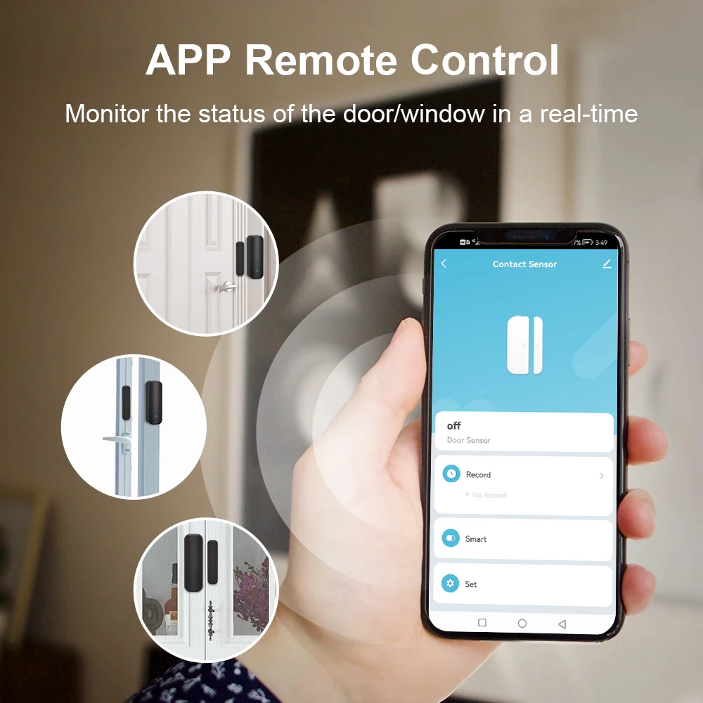 Wholesale Wireless Smart Door Sensor Tuya Smart Life APP notification Alarm Sensor for Door Window safety.