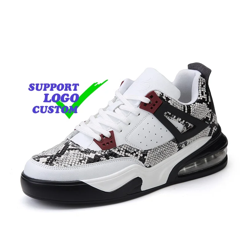 
Sneaker Men Fashion Chunky Sport Wholesale China Street Club Air Snakeskin PU Basketball Shoes 
