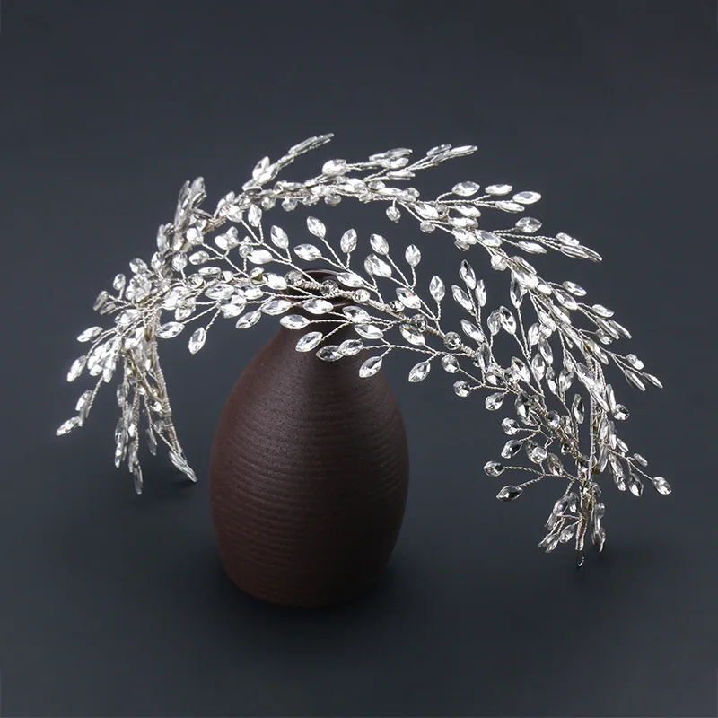 New Style Glitter Handmade Bridal Rhinestone Headband Party Queen Crown Wedding Hair Accessories Jewelry