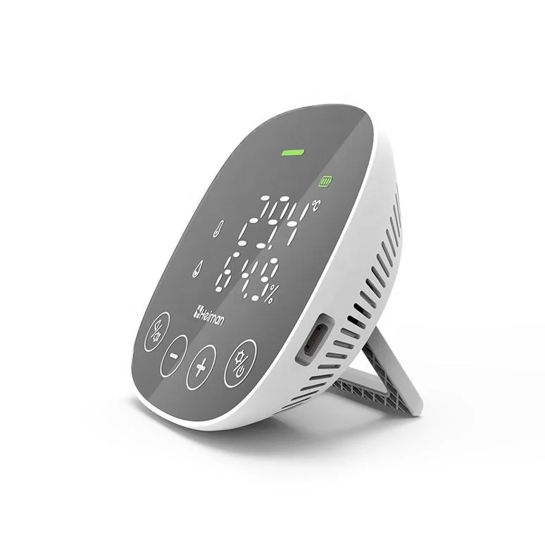 Heiman Factory Price WiFi CO2 Meter Alarm Smart Tuya Air Quality Monitor Temperature and Humidity Monitor CO2 Detector Alarm