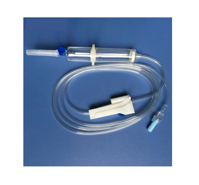 Medical disposable double drip chamber infusion set