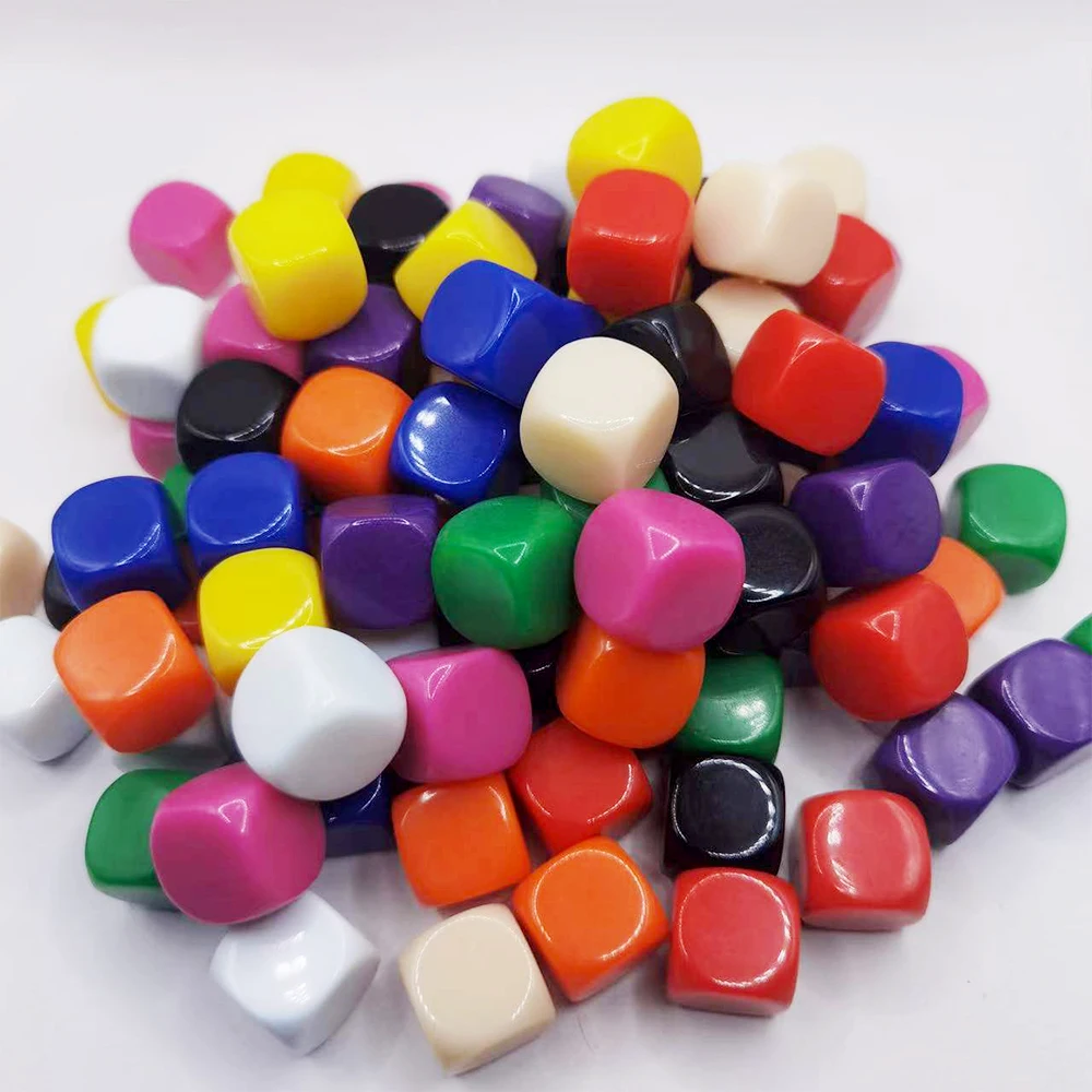 Spot D6 16mm Rounded Glossy logo Engraving Printing Custom Dice Colorful Blank Solid Acrylic Dice Game Board Game