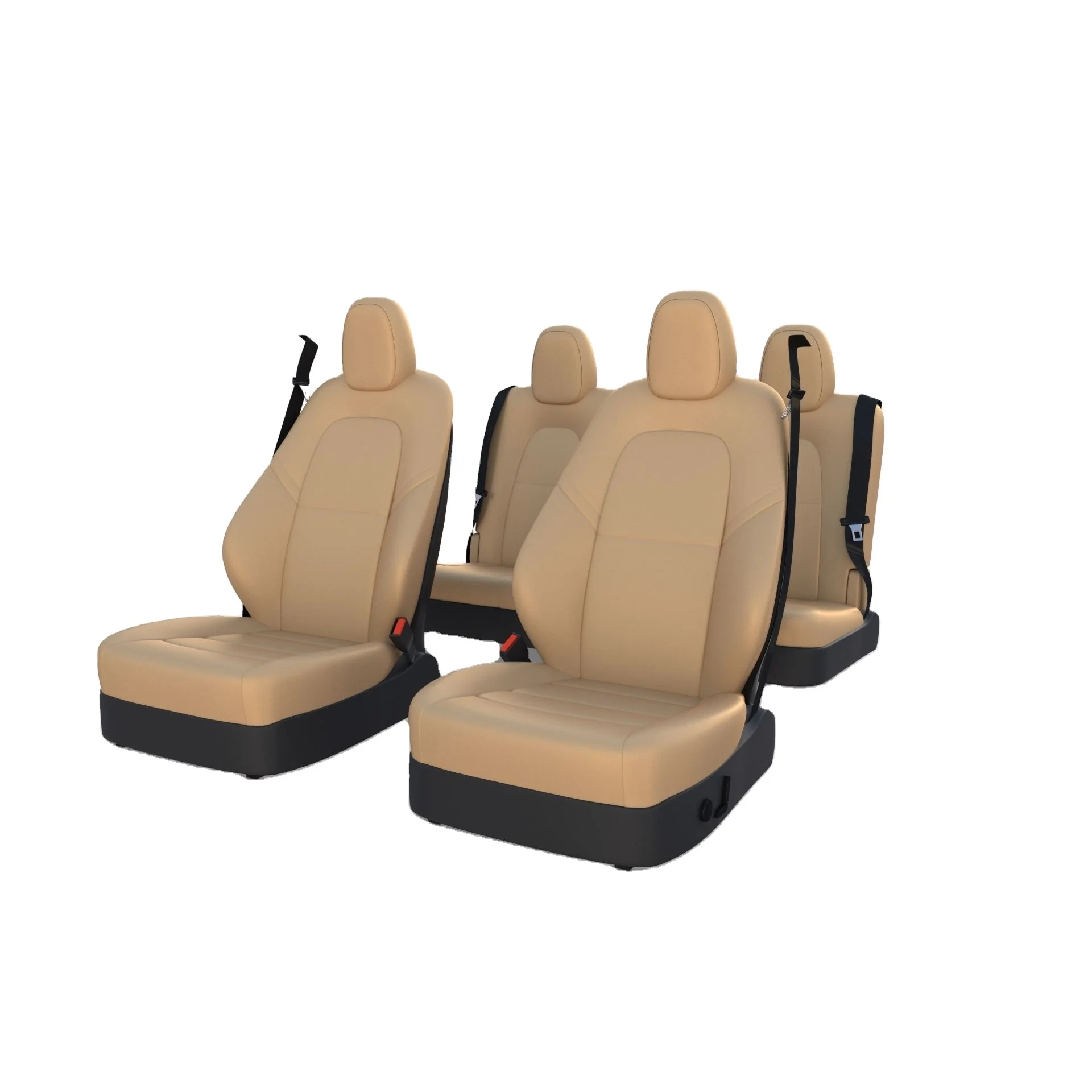 Wholesale Custom Best Waterproof Front Seat Covers for Tesla Red Imitation Leather Sports Design with OEM Logo