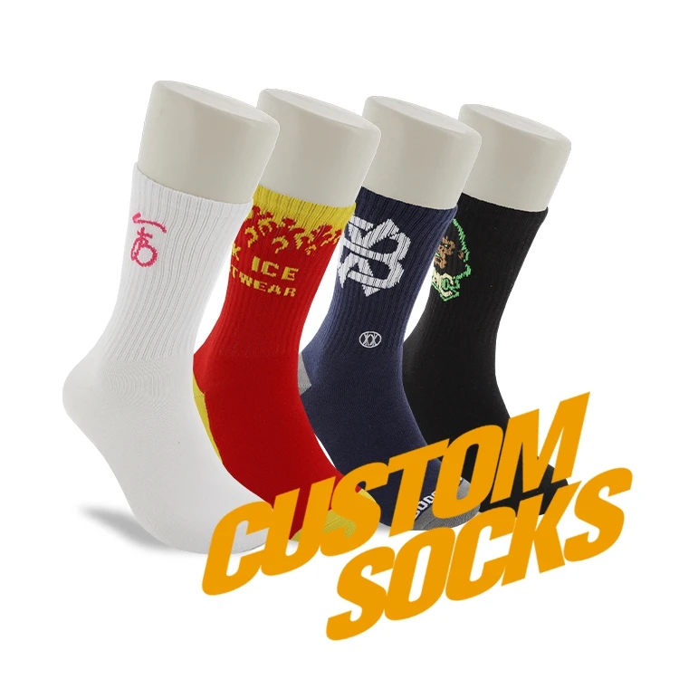 FREE DESIGN & MOCKUP custom OEM designer sport socks made your own logo gym socks custom athletic workout socks