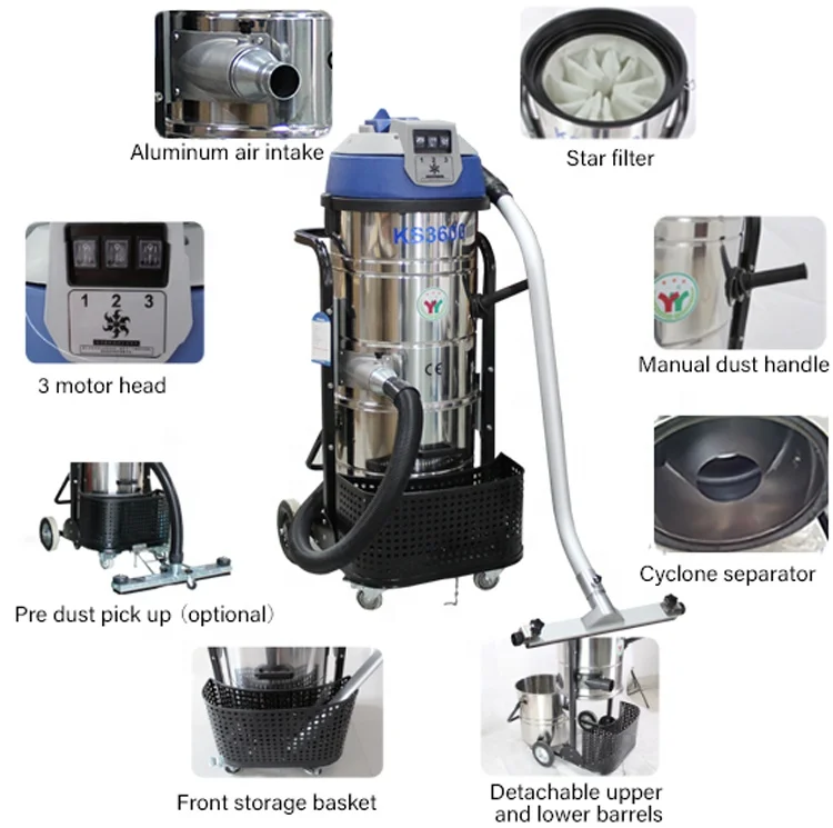 KS3600 Best Sale Vacuum with Star Filter cleaning Heavy Duty Industrial Vacuum Cleaner