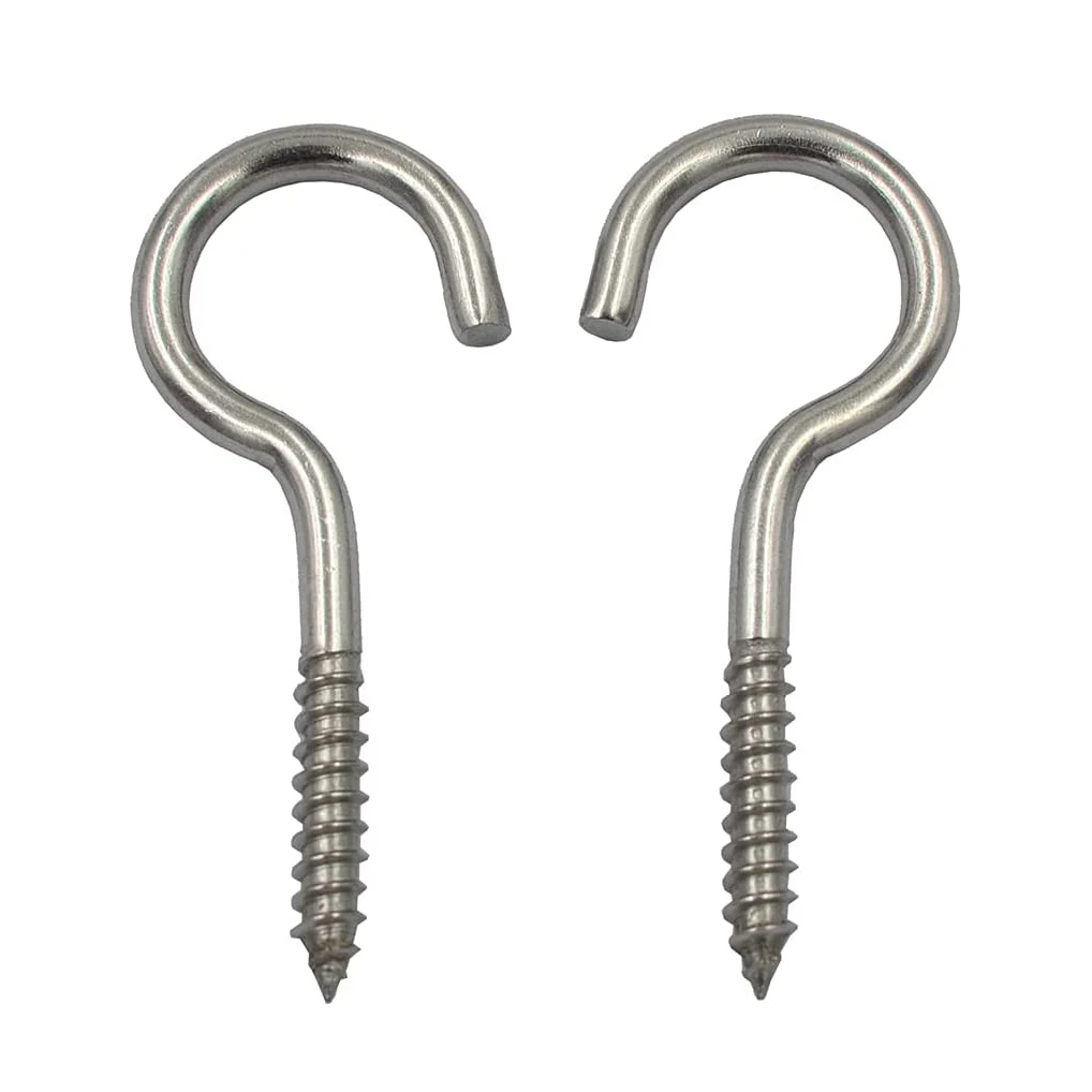 High Quality Fastener Galvan Stainless Steel Zinc Plated C Type M3 Wood Screw Eye Hook 3/8 Screws Open wood screw