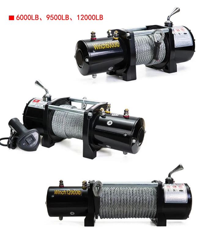 Off road 8000lbs 12V waterproof cable drums electric winch with CE