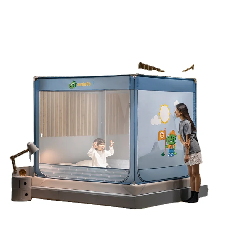 Factory Directly Sale Bed Net Kids Indoor Playground Children Bed Canopy Playhouse Metal Supports