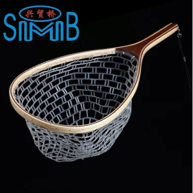 Hot Sale Wooden Fishing Landing Net Rubber Mesh Used As Fishing Net