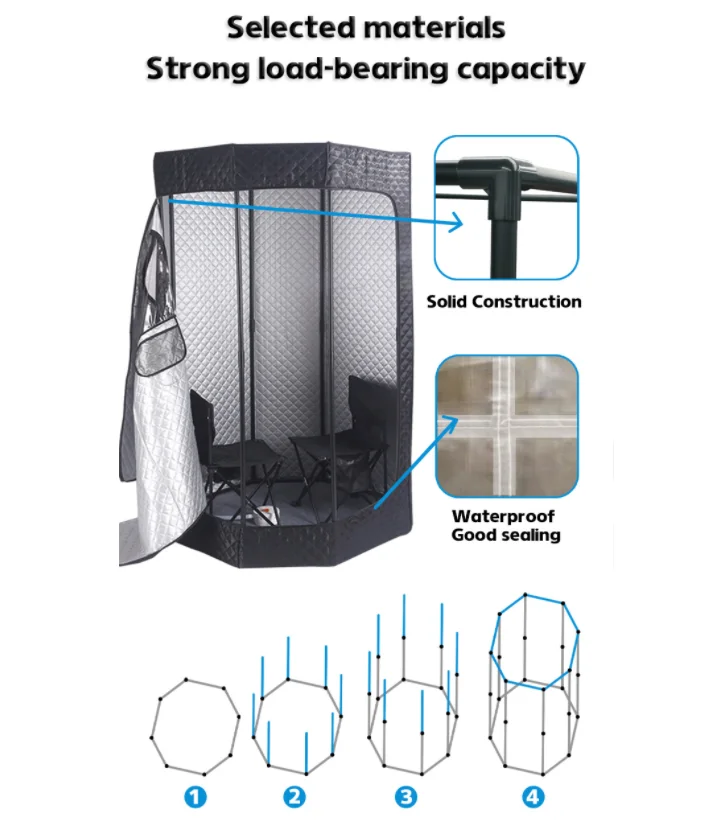 2024 Capsule Device Personal Large Bag Box Home Pot Outdoor Steam Portable Sauna Tent Room 2 Person Manufacturers with Steamer