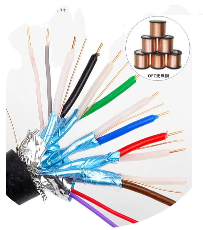 24 AWG HDMI OD9.5MM Wire cable Shielded Signal Electronic Wire PVC Shielded Signal Cable