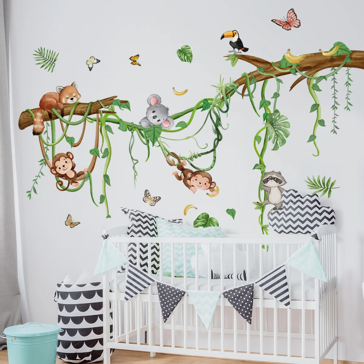 Декоративные настенные наклейки с изображением обезьяны