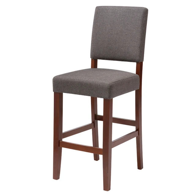 
High Quality Customized Solid Wood Bar Stool Sillas De Bar Counter Chairs With Backrest  (1600201238753)