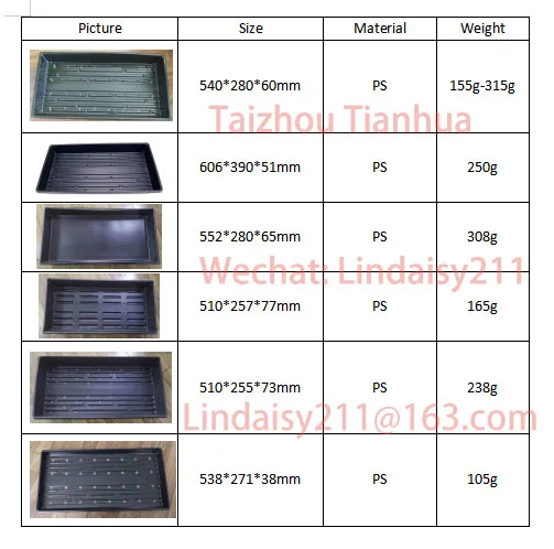 1020 Nursery Seed Growing Tray for garden seeds, Microgreens. Plastic Black Flat Seedling Planting Tray