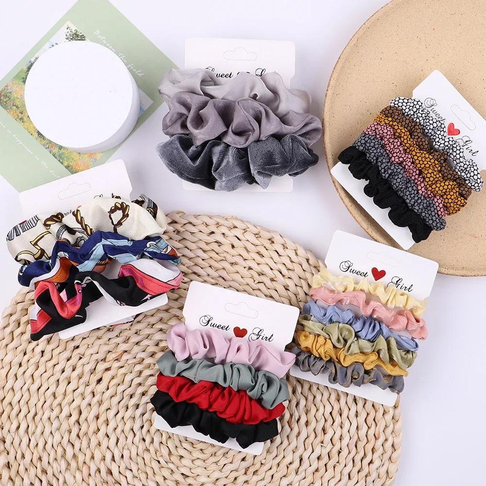 Cheap Accessories Set Romantic Hair Accessories Hair Rope Large Intestine Ring Elastic Hair Bands
