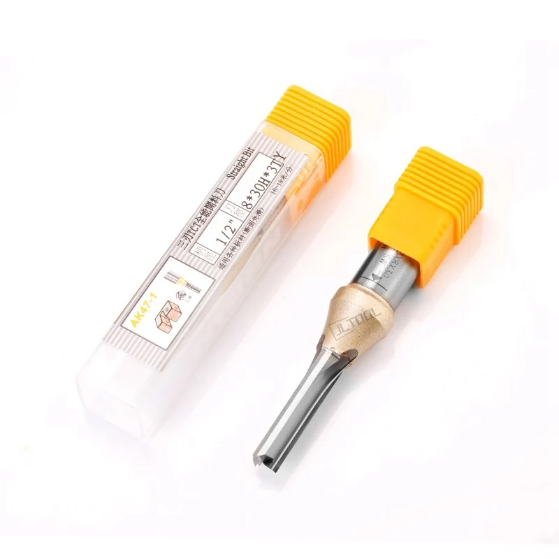 TCT straight cnc spiral 3 flute plunge cnc router bits straight bits with 3 flutes end wood mill cutter 1/2 carbide tool bit