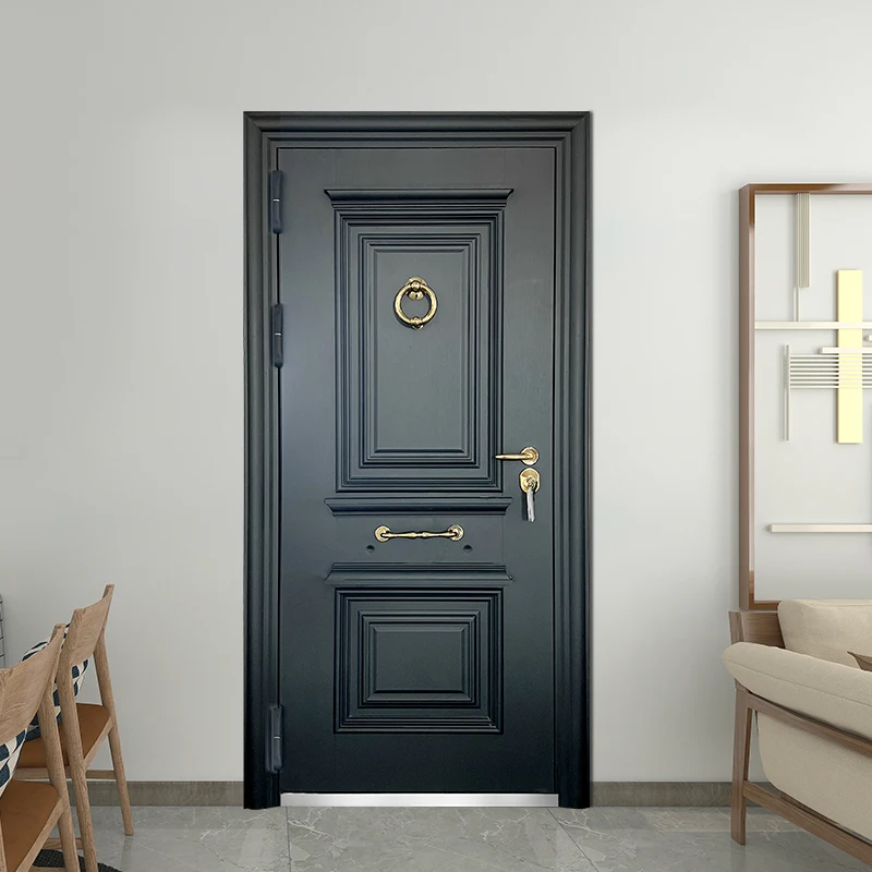 Заводская оптовая продажа стальная дверь для дома наружная утолщенная панель противоугонная входная Турецкая передняя