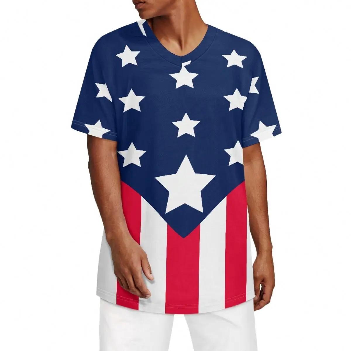 Youth Baseball Jersey Shirt Short Sleeve American Flag 3D Pattern Baseball Jersey Wholesale Custom Baseball Jersey Sublimation