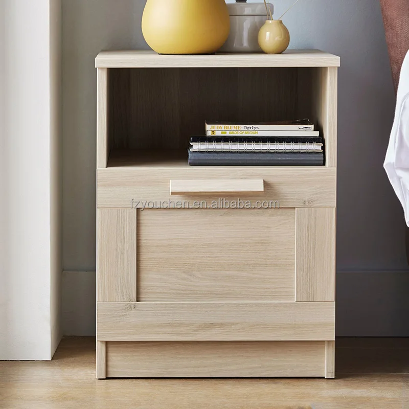 Oak wood modern 2 drawer console table