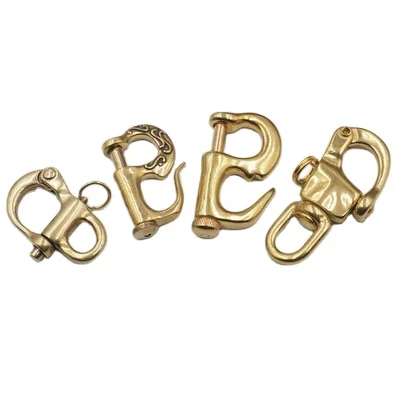 Solid brass Adjustable Bow Shackle key chain leather belt dee shackle brass clevis shackle