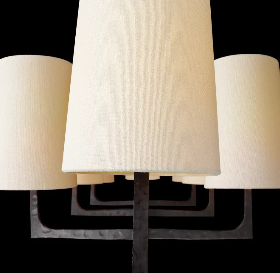 Custom Copper Contemporary Suspended Light Fabric Shape Round Chandelier Decorative Lamp Luxury Pendant Light