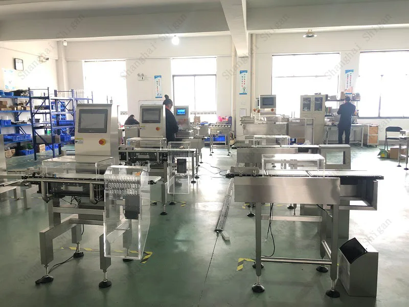 Shanghai Electronic checkweigher With Automatic Alarm Warning, Fish Measuring Conveyor Belt Roller Scale