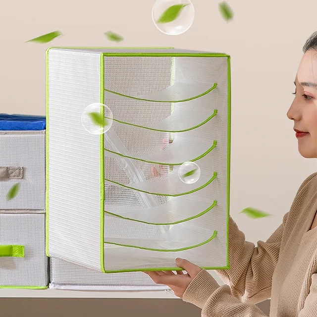 2023 Latest Mesh Lingerie Large Bra Wardrobe Closet Organizer Foldable Pvc Material Storage Box Wardrobe Clothes 0rganizer