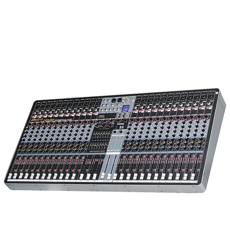 Professional Sound Mixer 24 Channel Mono 48V USB Audio Mixer Stage Equipment Digital Console