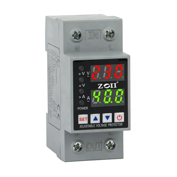 ZOII Hot Sale Digital Adjustable Over Under Voltage Protector Relay To Protect Electric Power Current Protection 40A 63A