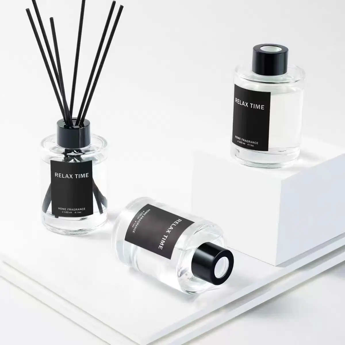 Decoration Custom Logo 120 Ml Glass Jars Natural Liquid Aroma Perfume Aromatherapy Reed Diffuser