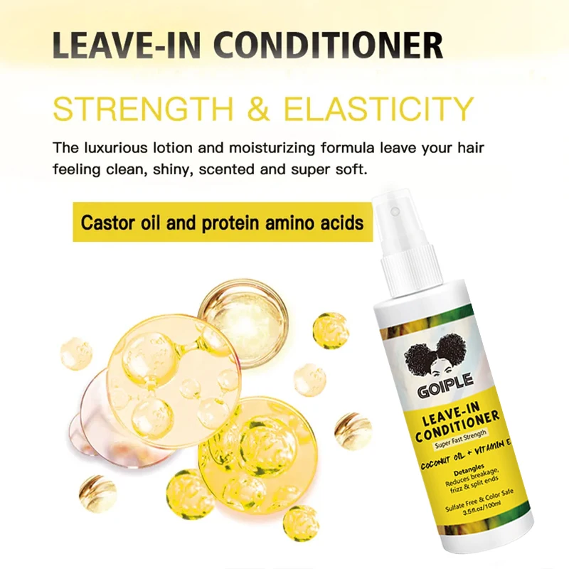 Private Label Serum for Dry Damaged Hair Anti Frizz Hair Heat Protector Leave-In Spray Split Ends Treatment Leave In Conditioner