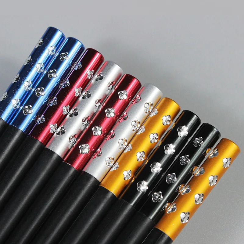 Durable Matte Black Fiberglass Chopstick Wedding Favors palillos chinos Mildew Proof Alloy Chopsticks